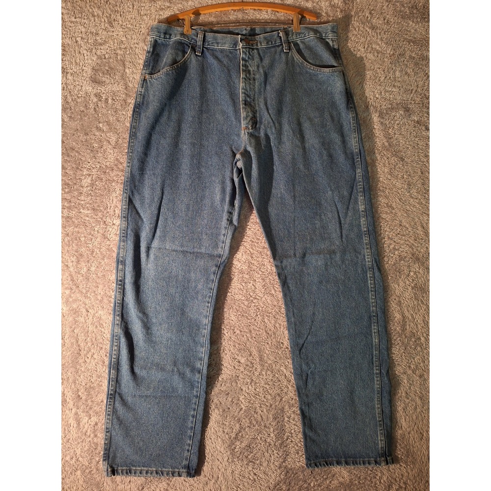 Rustler Jeans Mens 40x32 Relaxed Fit Light Denim Straight Pants Casual, 87619SW